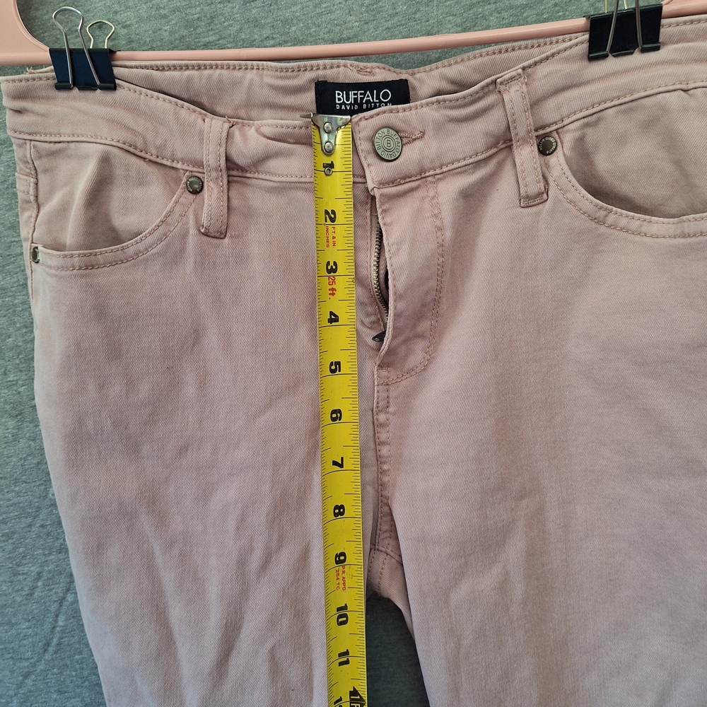 Buffalo David Bitton "Avalon" Size 8 Mid-Rise Pink Skinny Jeans Soft Denim - Picture 3 of 15